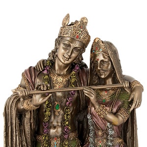 Big Radha Krishna Statue - 11&quot; Inch Radha Krisna Sculpture, Standing Krsna With Radhe Figure, Hindu Divine Couple RadhaKrishna Figurine