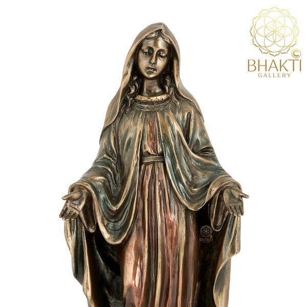 Virgin Mary Statue, 8" Inch Big Mother Mary With Open Hand Christian Figure, Standing Virgin Mary Idol, Mother of God Jesus Sculpture.