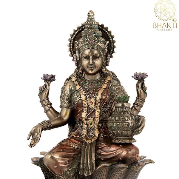 Maa Lakshmi Statue, Sitting Goddess Dhana Laxmi Idol, Lakshmi Mata Murty, Hindu Goddess of Money, Wealth, Abundance, Fertility & Prosperity.