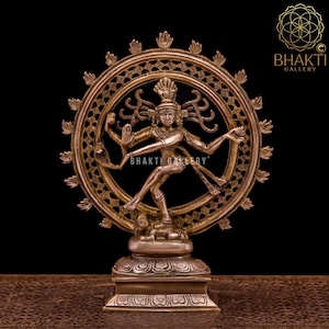 Dancing Shiva Nataraja Statue Brass, 12&quot; Inches Big Brass Shiva Natraj Idol, Shiv Nataraja Sculpture, Lord of Dance Siva Nataraj Figurine