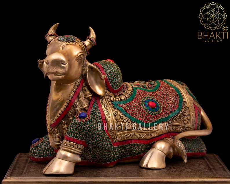 Large Nandi Statue in Brass Big Brass Nandi Idol With Etsy