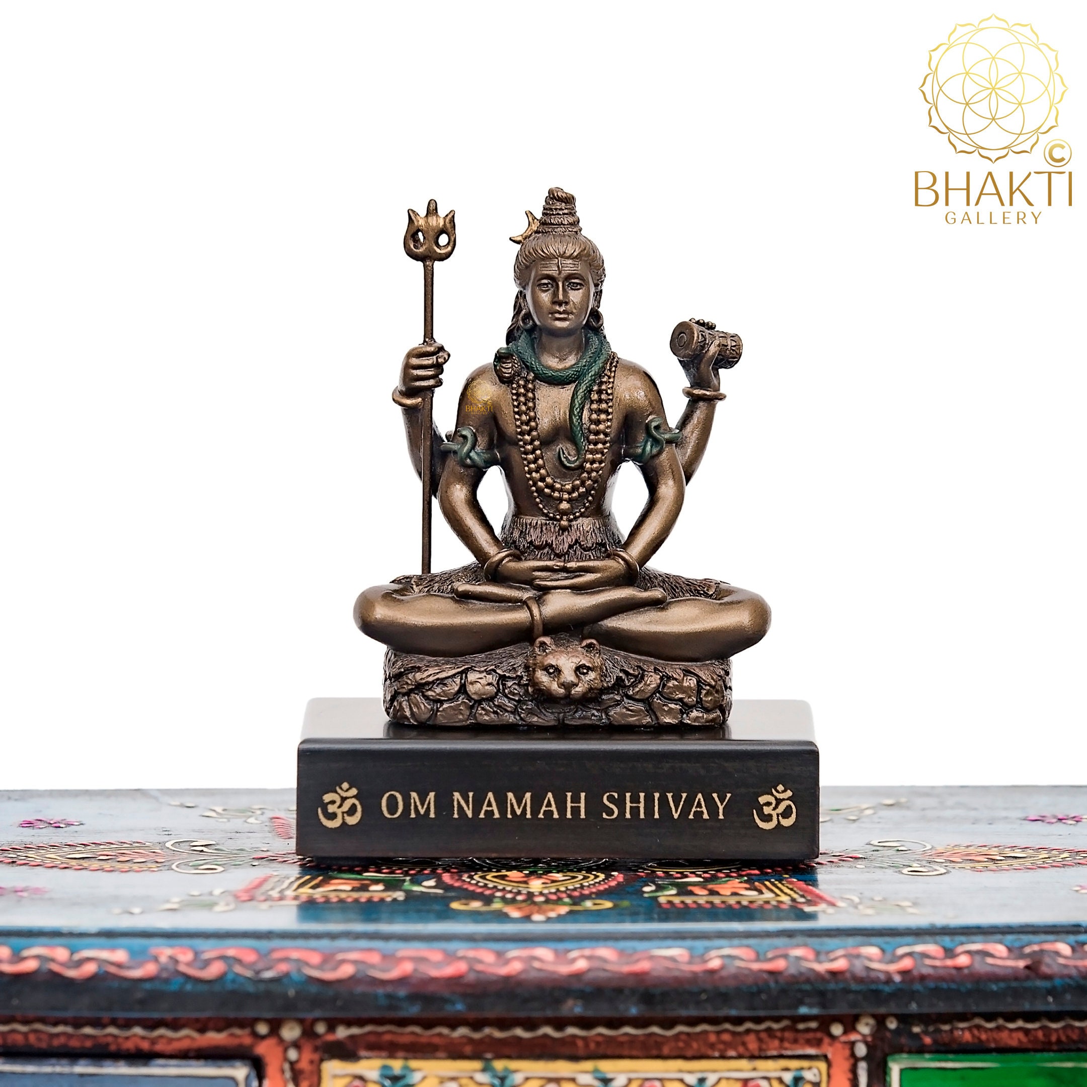 Statue De Shiva En Méditation – Figurine Polyrésine Multicolore, Style Antique, Marque Mukundra
