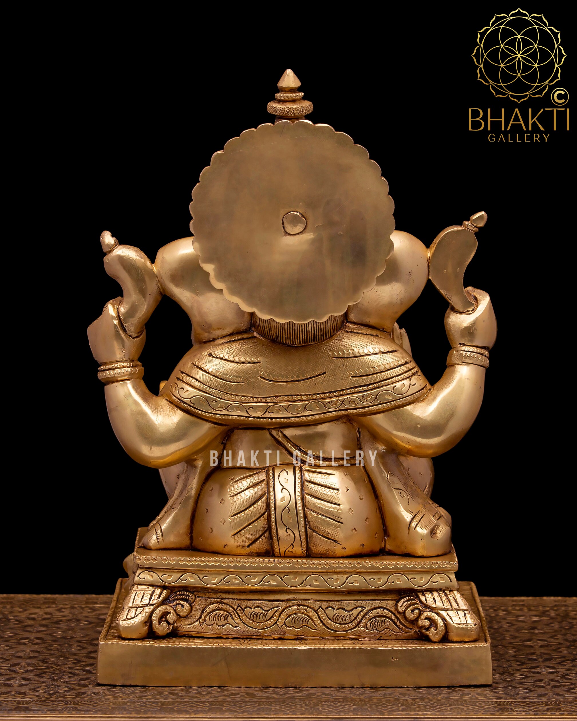 Statua di Ganesha in ottone, figura di Ganesh in ottone grande da 12 pollici,  idolo Ganpati Bappa, dio indù Vinayaka Murty per buona fortuna e regalo per  il nuovo inizio. -  Italia