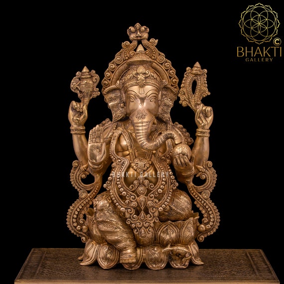 真鍮製 ガネーシャ像 約21㎝ 真鍮製 ガネーシャ像 約21㎝ 真鍮ガネーシャ像＜真鍮工芸品＜(有