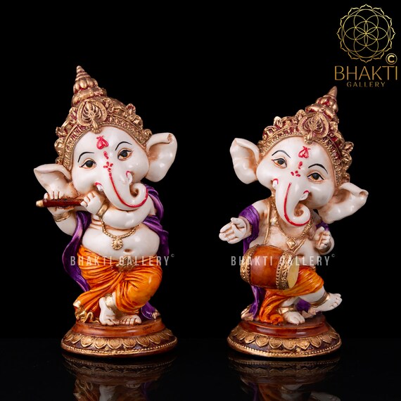 Brass Dancing Ganesha Set 6 Inch Lord Ganesha Statue 