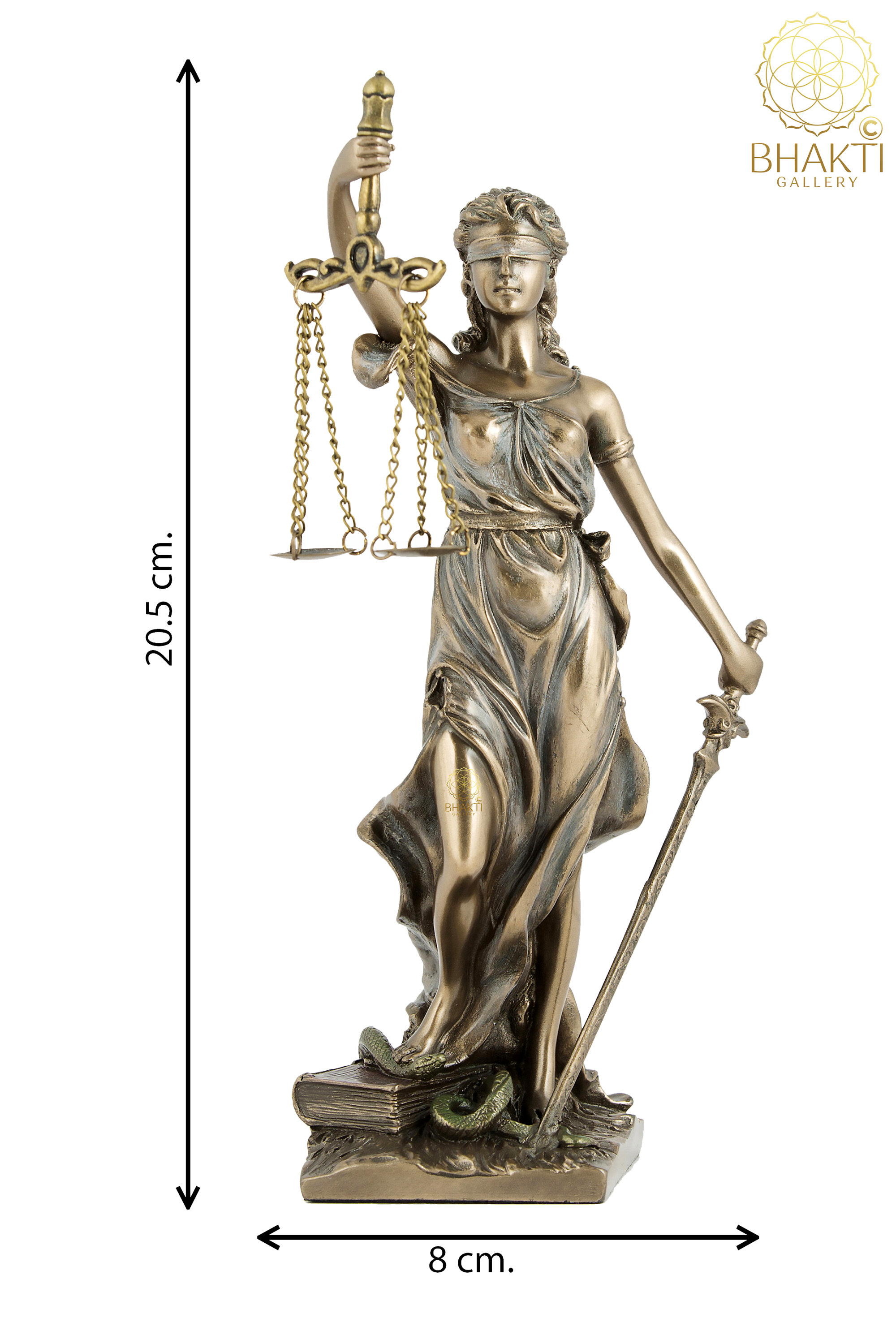Justice Lady Statue, 8 Inch Big Virtues of Justice Greek Idol, Roman Symbol  of Justice Figure, Lady Justice Holding Sword & Scales Figurine 
