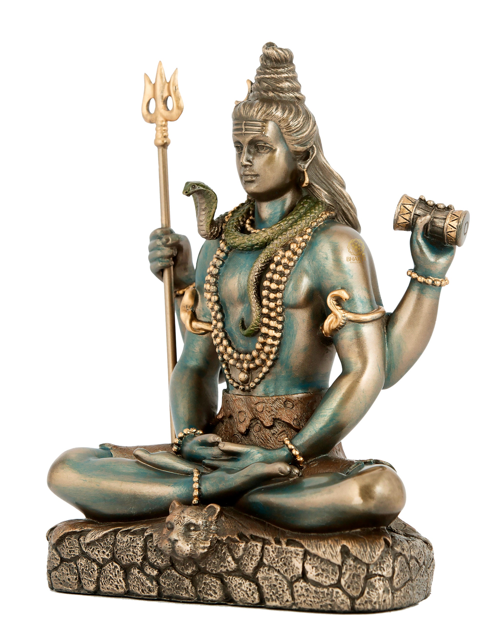 瞑想するシヴァ神像：ヨガと瞑想のための6インチのヒンドゥー教の神像