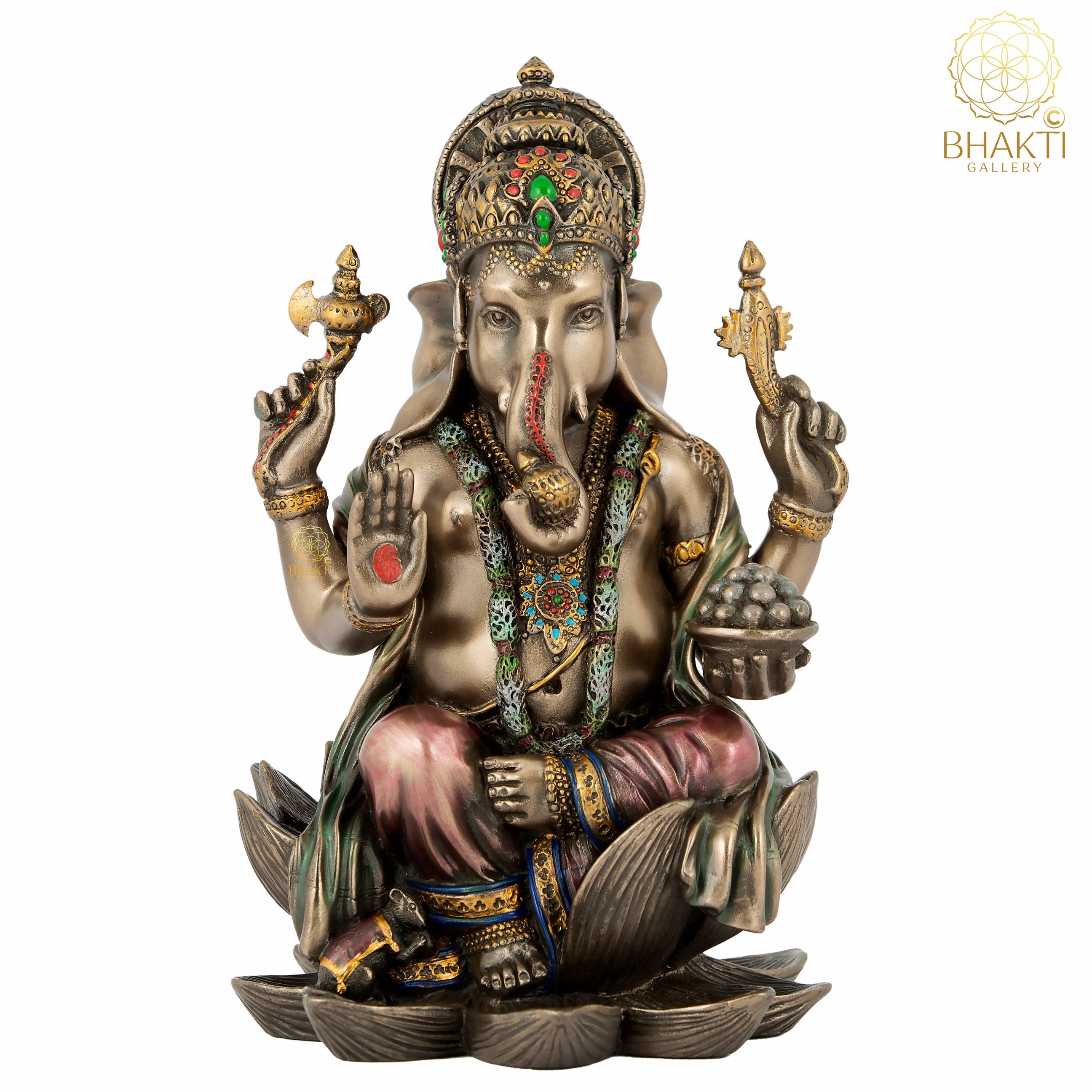 LORD GANESHA GANPATI Figure Brass Ganesh Figurine Statue Murti