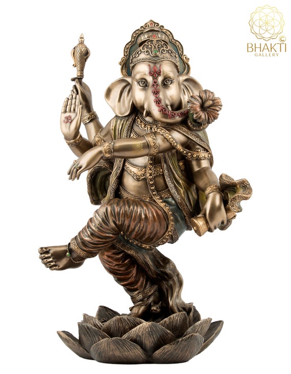 Brass Dancing Ganesha Set 6 Inch Lord Ganesha Statue 