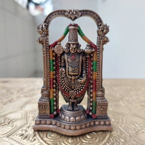 Tirupati Balaji Statue, 3&quot;Inch Small Shree Venkateswara Idol, Tirupati Balaji Murty, Incarnation of Vishnu, Venkata Figure, Srinivasa Murti.