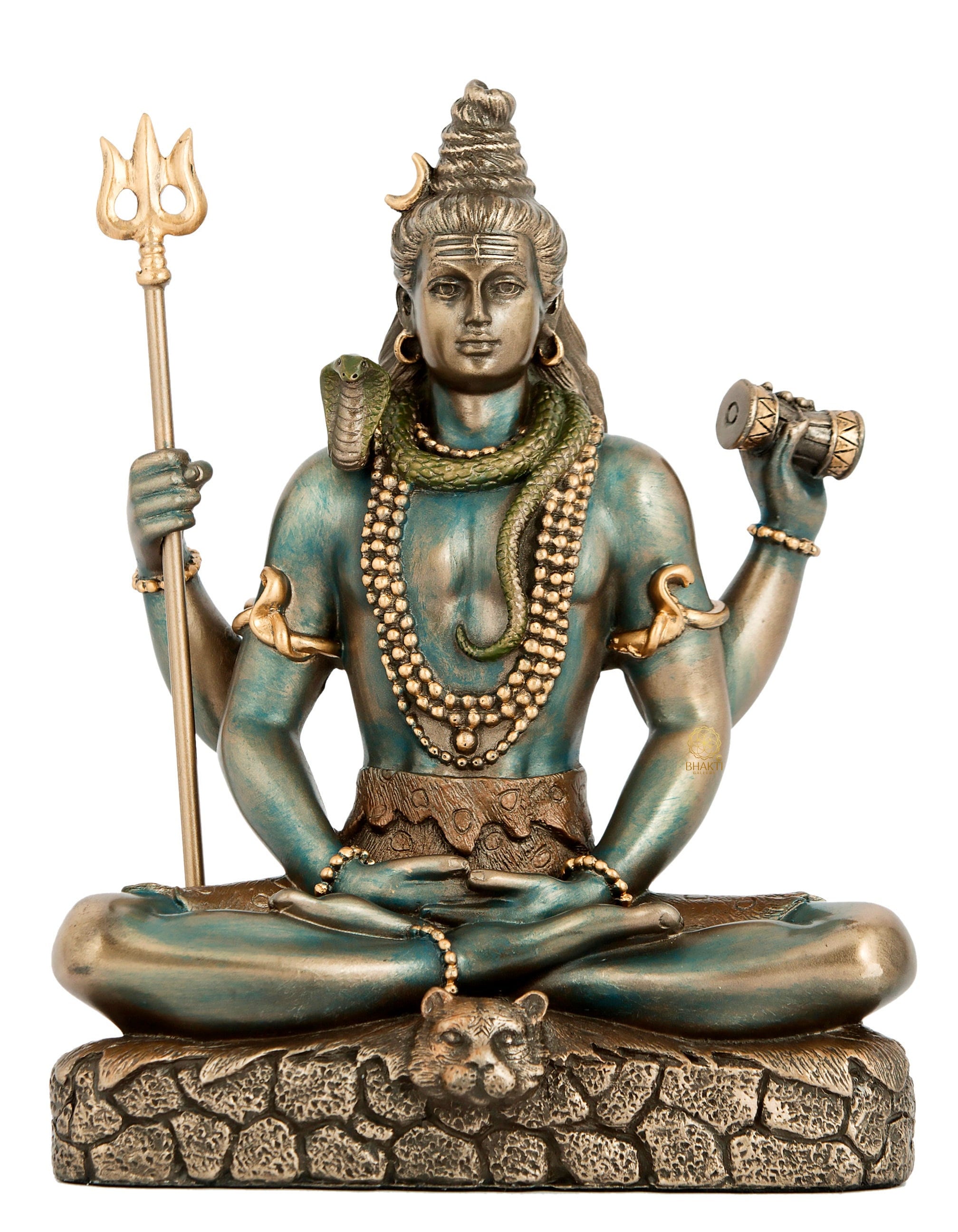 シヴァ神像　ヒンドゥー教 瞑想するシヴァ神像：ヨガと瞑想のための6インチのヒンドゥー教の神像