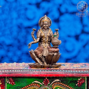 Lakshmi Statue Small, 3&quot; Inch Big Laxmi Idol, Hindu Goddess Sri Laxmi Murti For Money, Wealth, Abundance, Fortune, Fertility & Prosperity.