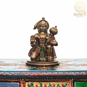Hanuman Statue, 3" Inch Small Bajrangbali Idol, Hindu Monkey God Ram Bhakt Hanuman Murti For Devotion, Strength, Celibacy, Bhakti & Victory
