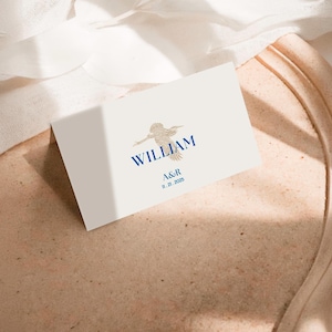 Elegant Wedding Place Card Template, Printable Place Cards with Border Flat & Folded Place Cards Editable Seat Card, Instant Download