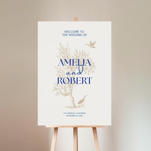 Wedding Ceremony Welcome Sign Template, Editable Wedding Signage, Printable, Editable Wedding Signage, Canva INSTANT Download,