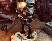Birthday Gift , Police Dispenser with Edison Lamp, Handcrafted Whiskey Dispenser,Pipe ,Steampunk , Police Officer Gifts, Gift for dad