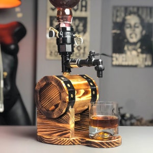 Whiskey Barrel Dispenser, Alcohol Dispenser as Gift for him, Man Cave Decor, Liquor Dispenser, House And Bar Decoration, Christmas Gift