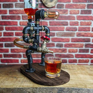 Christmas Gift, Steampunk Alcohol Dispenser, Liquor Alcohol Whisky Dispenser, Man Cave, Gift for Him, Firefighter Gift for Him, Pipe