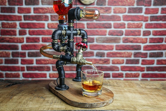 Steampunk fireman pipe robot cheap lamp