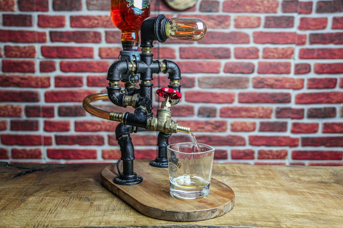 Father's Day Gift, Steampunk Alcohol Dispenser, Liquor Alcohol Whisky Dispenser, Gift for Him, Firefighter Gift for Him, Christmas Gift image 6