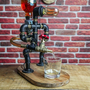 Steampunk Alcohol Dispenser, Liquor Alcohol Whisky Dispenser, Home Bar, Man Cave, Gift for Him, Firefighter Gift for Him, Christmas Gift zdjęcie 3