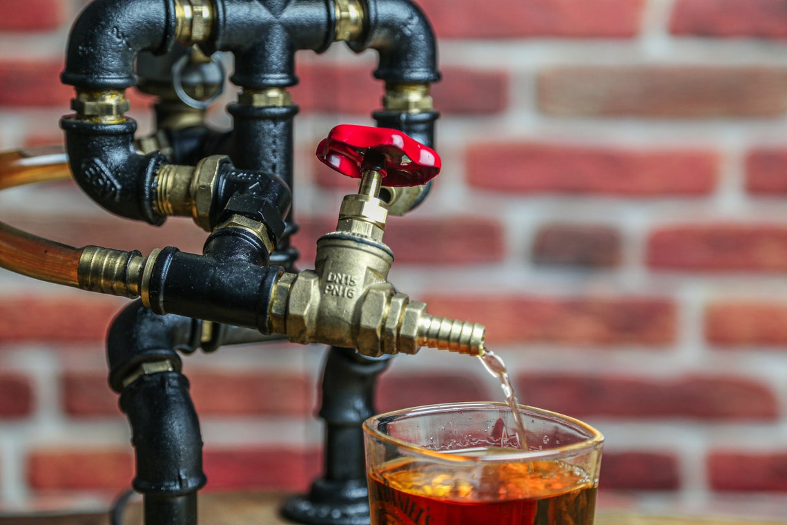 Father's Day Gift, Steampunk Alcohol Dispenser, Liquor Alcohol Whisky Dispenser, Gift for Him, Firefighter Gift for Him, Christmas Gift image 7