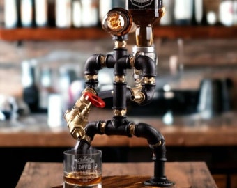 Whiskey dispenser, Steampunk Alcohol Dispenser, Gift for Him, Gift For Husband, Father's Day Gift, Firefighter Gift for Him, Christmas Gift