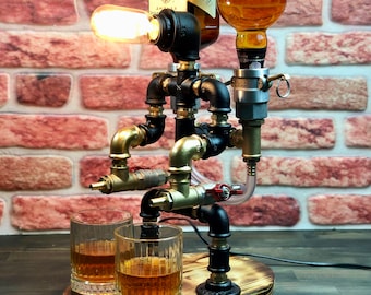 Steampunk Alcohol Dispenser, Liquor Alcohol Whisky Dispenser, Home Bar, Man Cave, Gift for Him, Alcohol Gifts, Pipe Liquor Dispenser