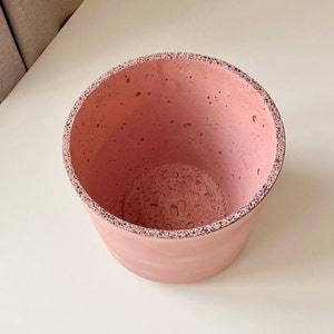 Rosa Blumentopf aus Beton Pinker Beton Über pflanzer rosa | Etsy