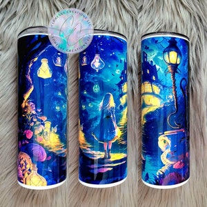 Alice in Wonderland Inspired Tumbler | Fantasy Tumbler | Fairy Tale Cup | Alice Travel Mug | Mad Hatter |