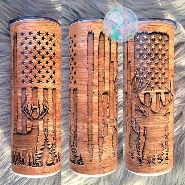 Deer Hunting Tumbler | Dad Hunter Gift | Deer Hunter Cup | Bow Hunter Cup | Patriotic Hunter | Custom Hunting Gift | Hunting Cup |