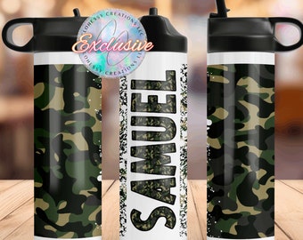 Hunting Water Bottle | Custom Camo Cup | Camouflage Tumbler | Loves to Hunt | Hunting Cup | Personalized Camo | Camo Water Bottle |