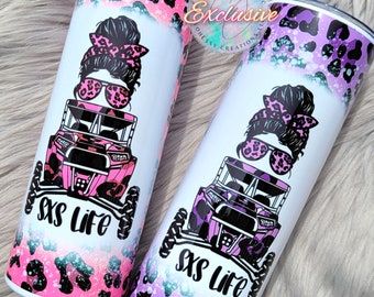 Leopard SXS Tumbler | Female ATV Tumbler | Off Road Girl | Female SXS Gift | Side by Side Cup | Atv Cup | Utv Cup | Atv Girl | Utv Girl |