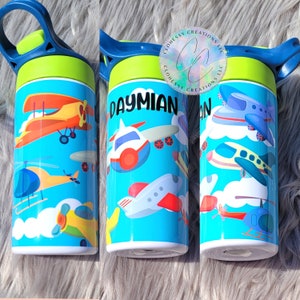 Personalized Planes Water Bottle | Airplane Cup | Custom Airplane Gift | Loves Airplanes | First Flight | Boy Plane Tumbler | Loves Planes |