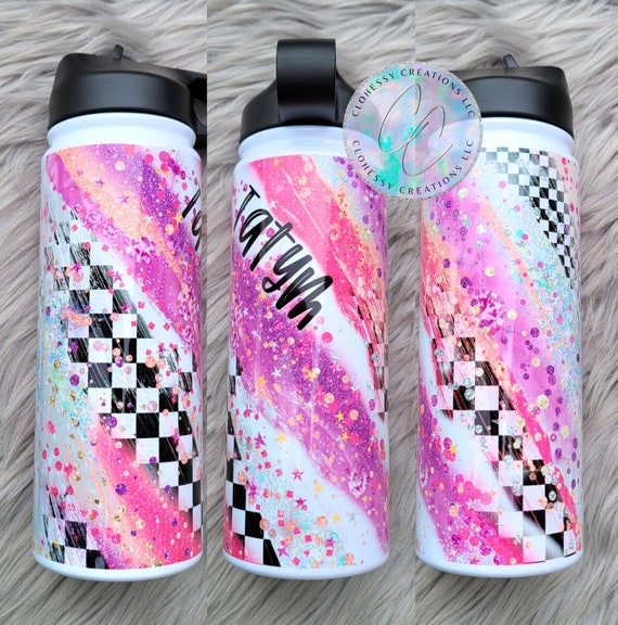 Racing Water Bottle Personalized Racing Tumbler Loves Racing Checkered Flag  Cup Pit Crew Gift Custom Racing Gift Glitter Race Cup 