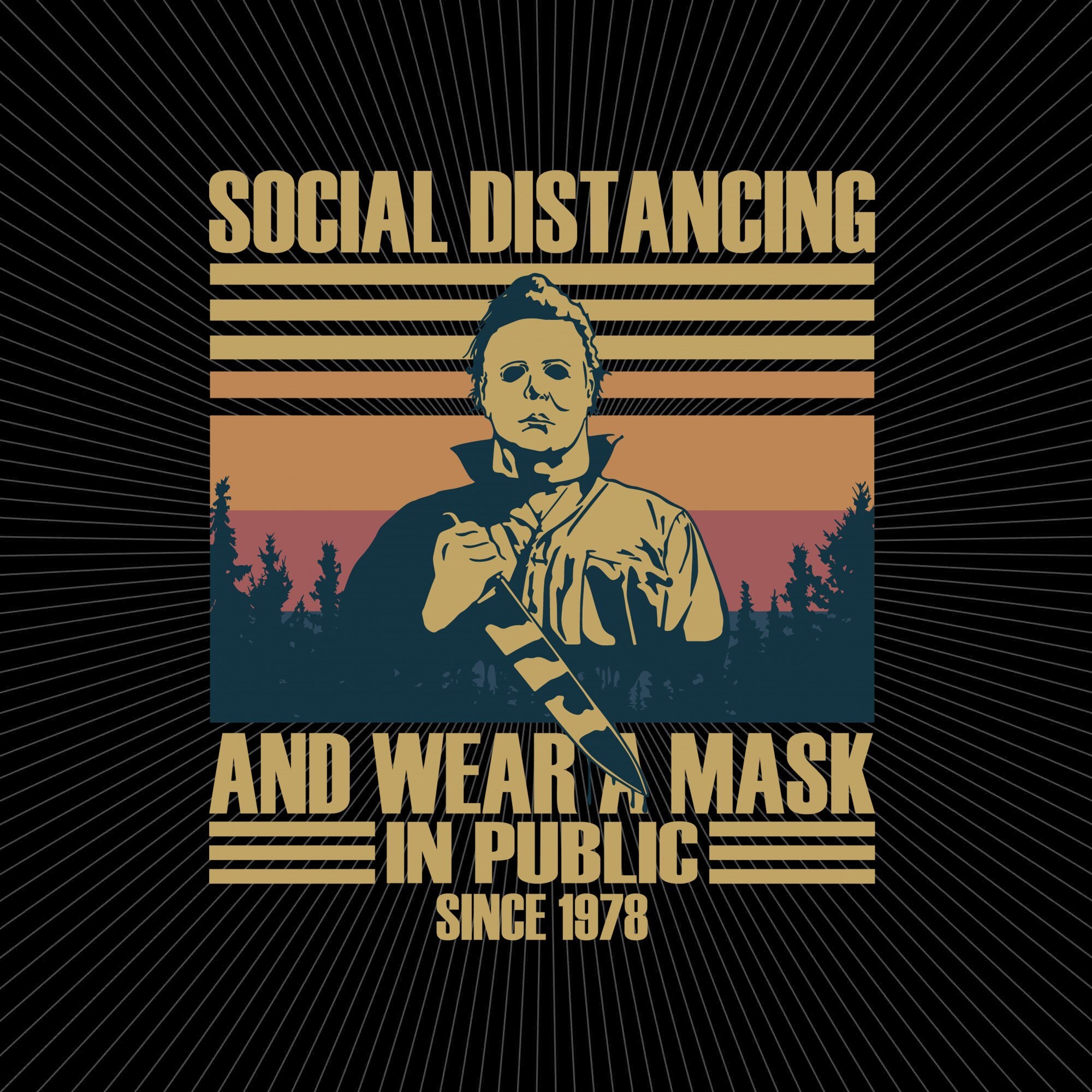 Halloween 2020 Vintage Social Distancing WearMask In Public Etsy