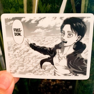 Eren Yaeger Freedom Sticker| Attack on Titan AOT | Manga Style | Vinyl