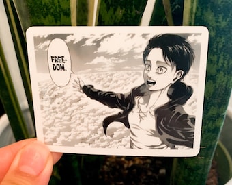 Eren Yaeger Freedom Sticker| Attack on Titan AOT | Manga Style | Vinyl