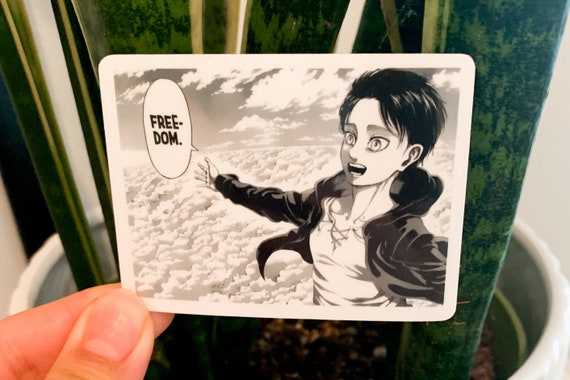 Eren Yaeger Freedom Sticker| Attack on Titan AOT | Manga Style | Vinyl