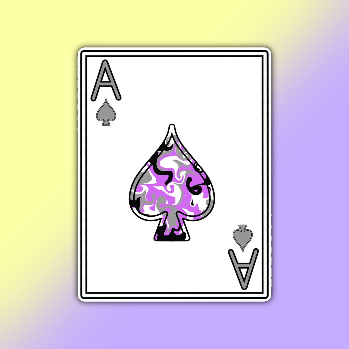 Asexual Pride Playing Card Stickers Ace of Diamonds Spades Etsy