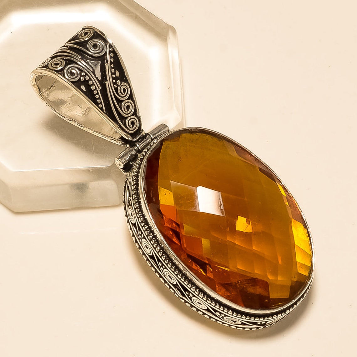Madeira Shade Citrine Jewelry Citrine Pendant Gift For Etsy