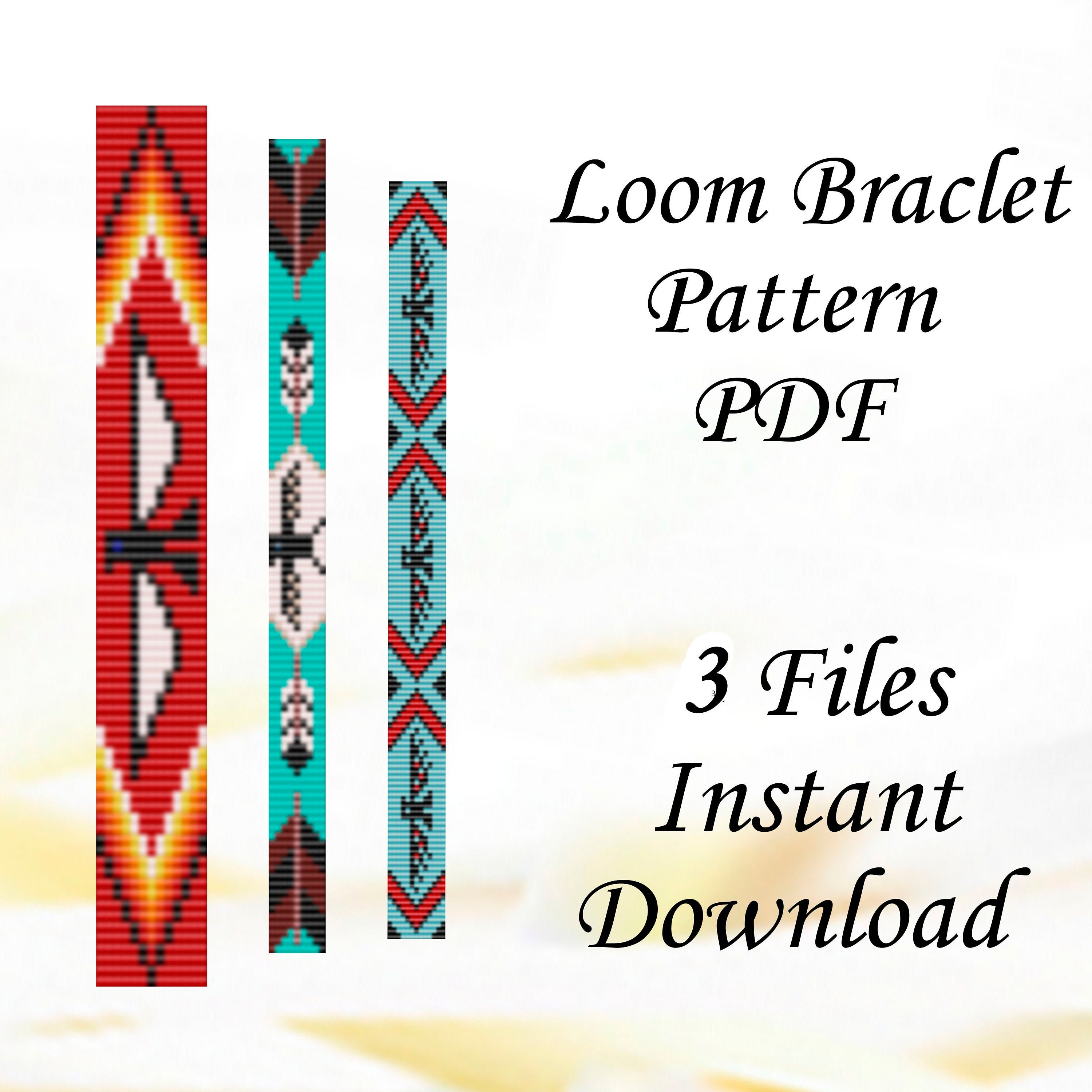 3 Thunderbird loom bead patterns for bracelet Native inspired Etsy
