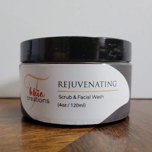 Rejuvenating Scrub and Facial Wash- Gentle Exfoliating Cleaner for Smooth and Glowing Skin- Herbal Face Care