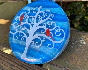 Cardinal Ornament - (Tree of Life Ornament, Sympathy, Memorial, Christmas, Family is Forever)