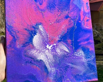 Butterfly Kisses ~ Acrylic Art (Resin coated, abstract acrylic art, wall hanging, teen gift or decor)