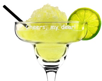 Graviertes Margarita Cocktailglas, personalisiert mit Deinem Text, Geschenk Für eine Party, Geschenk für einen Jahrestag
