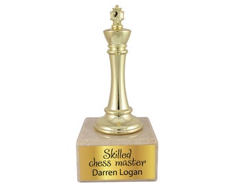 Schach Glas Pokal Award in 4 Größen mit Kostenloser Gravur bis zu 30 Buchstaben 