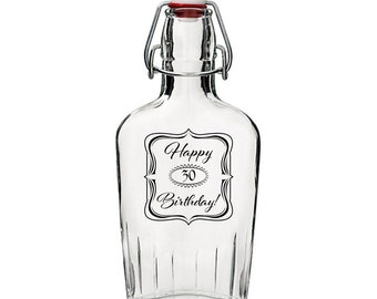 Engraved Glass Flask, Whiskey Bottle For a Birthday, Gift For Father's Day, Gift For Him, Groomsmen, Best Man, Housewarming