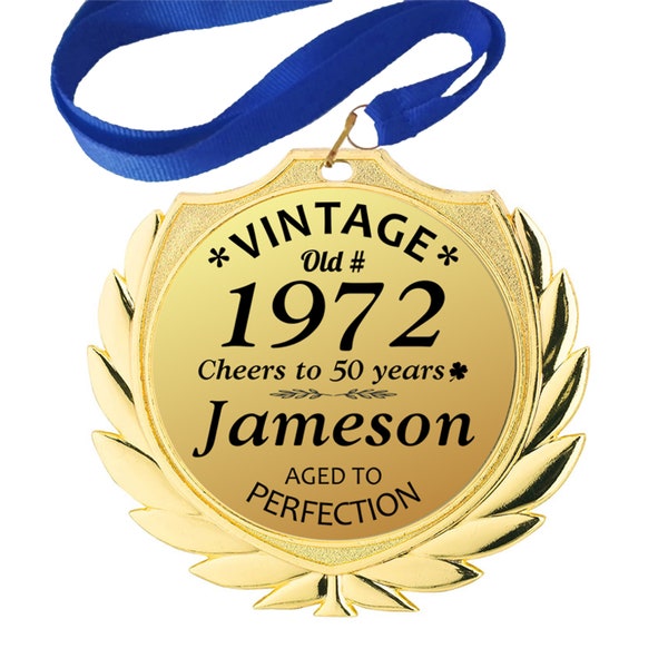 Anniversary Medal Customized with your Text, Large-sized, Gift for Birthday or Achievements, Gold/ Silver/ Bronze