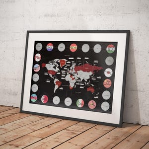 F1 Map Of The World, Father's Day Gift, Christmas, Scratch Off Formula 1 Circuits, Formula One, F1 Present for Him, Birthday
